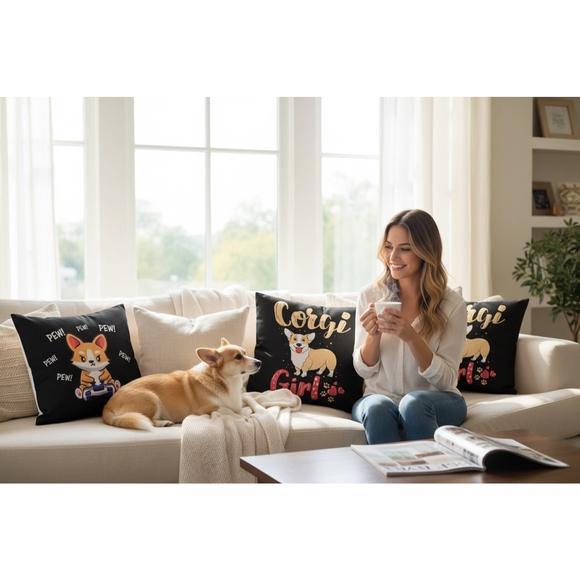 None Other - 2 pillow covers Corgi nwot